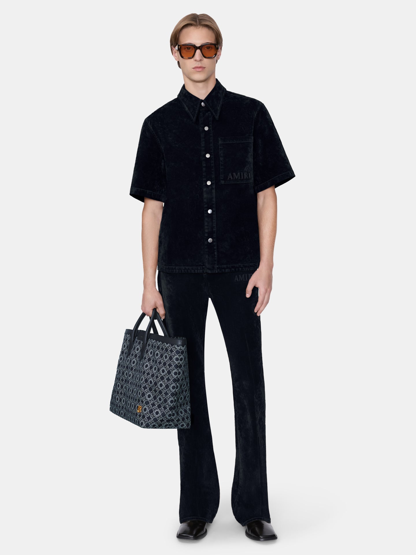 VELVET FLARE JEAN - BLACK