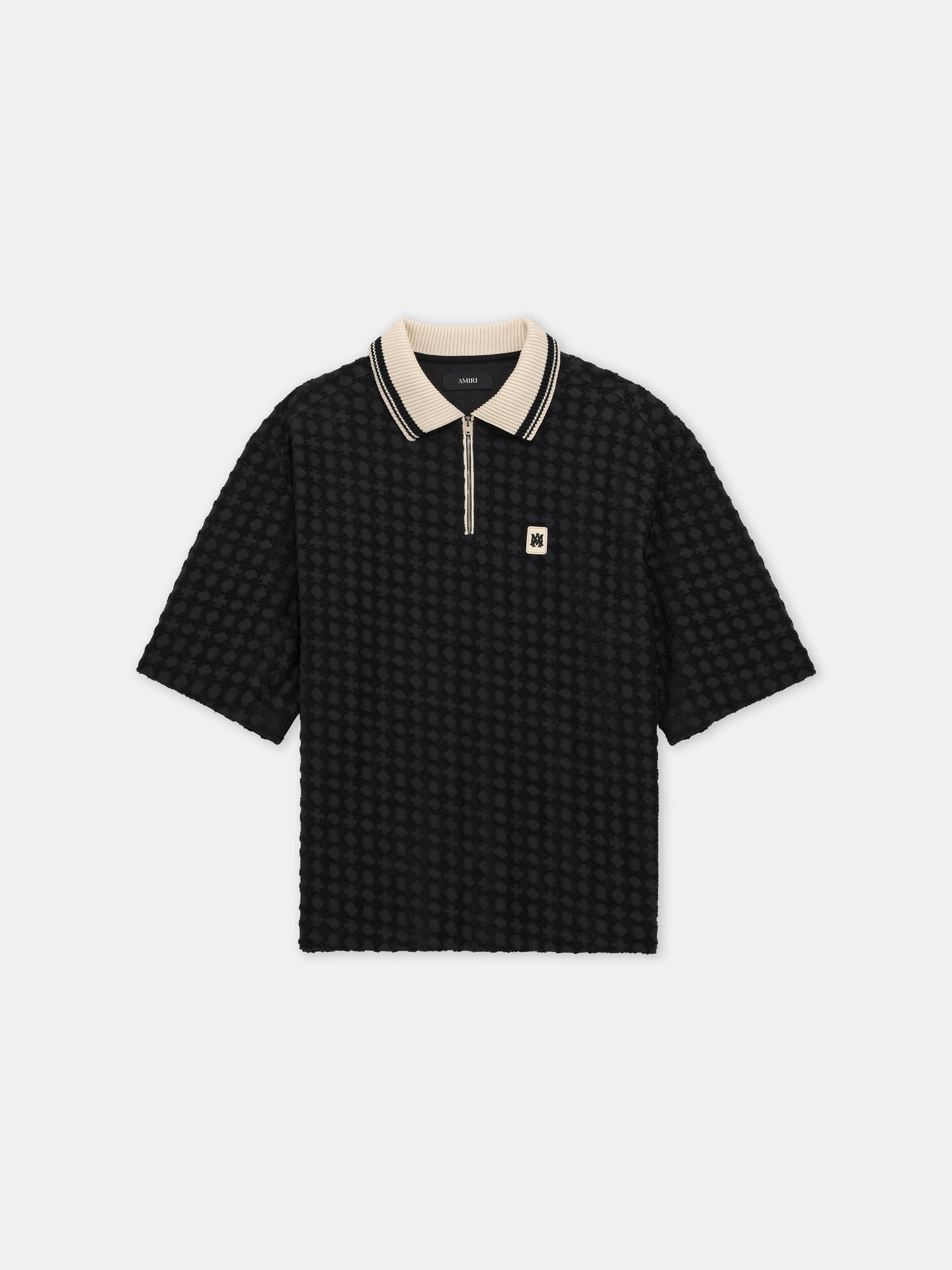 MA QUAD ZIP TOWELING POLO - Black