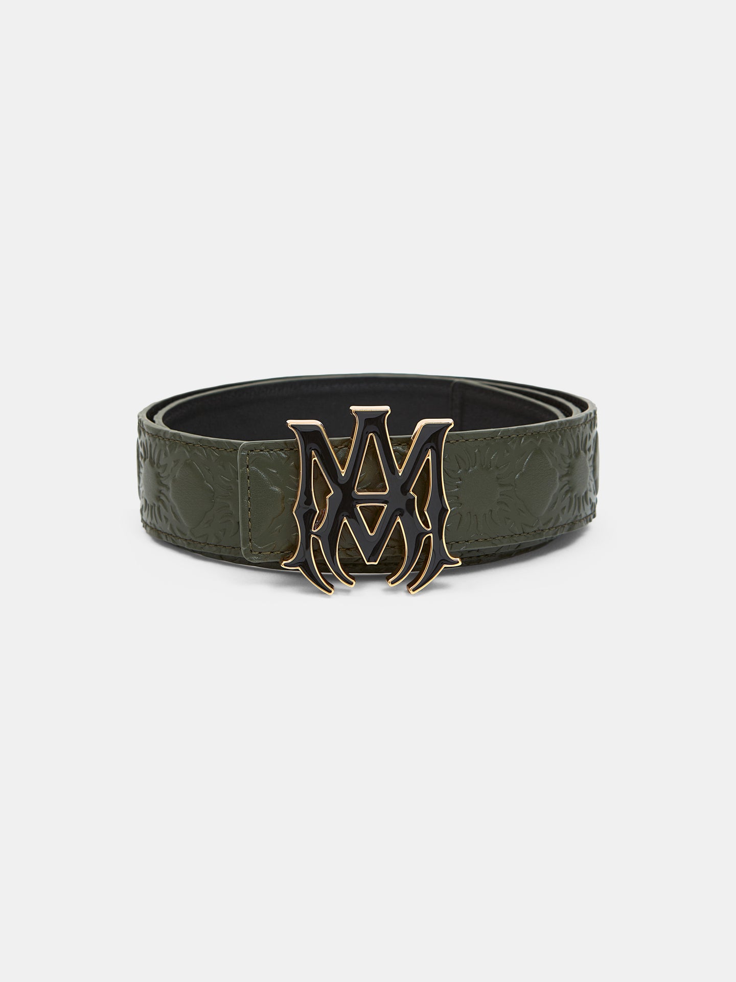MA QUAD LEATHER 4CM BELT - Dark Sage
