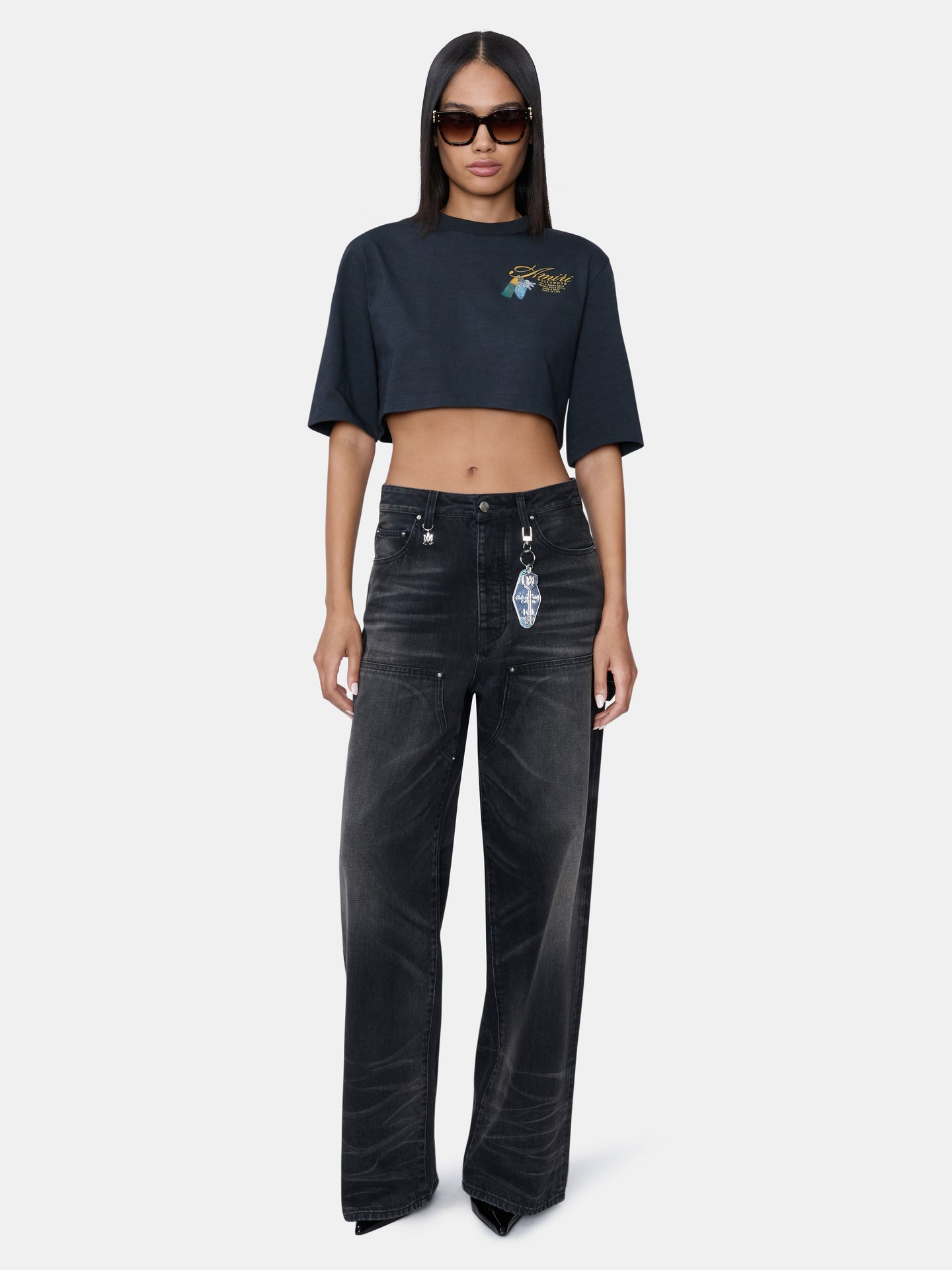 WOMEN - WOMEN'S CHATEAU KEYS CROPPED TEE - Black