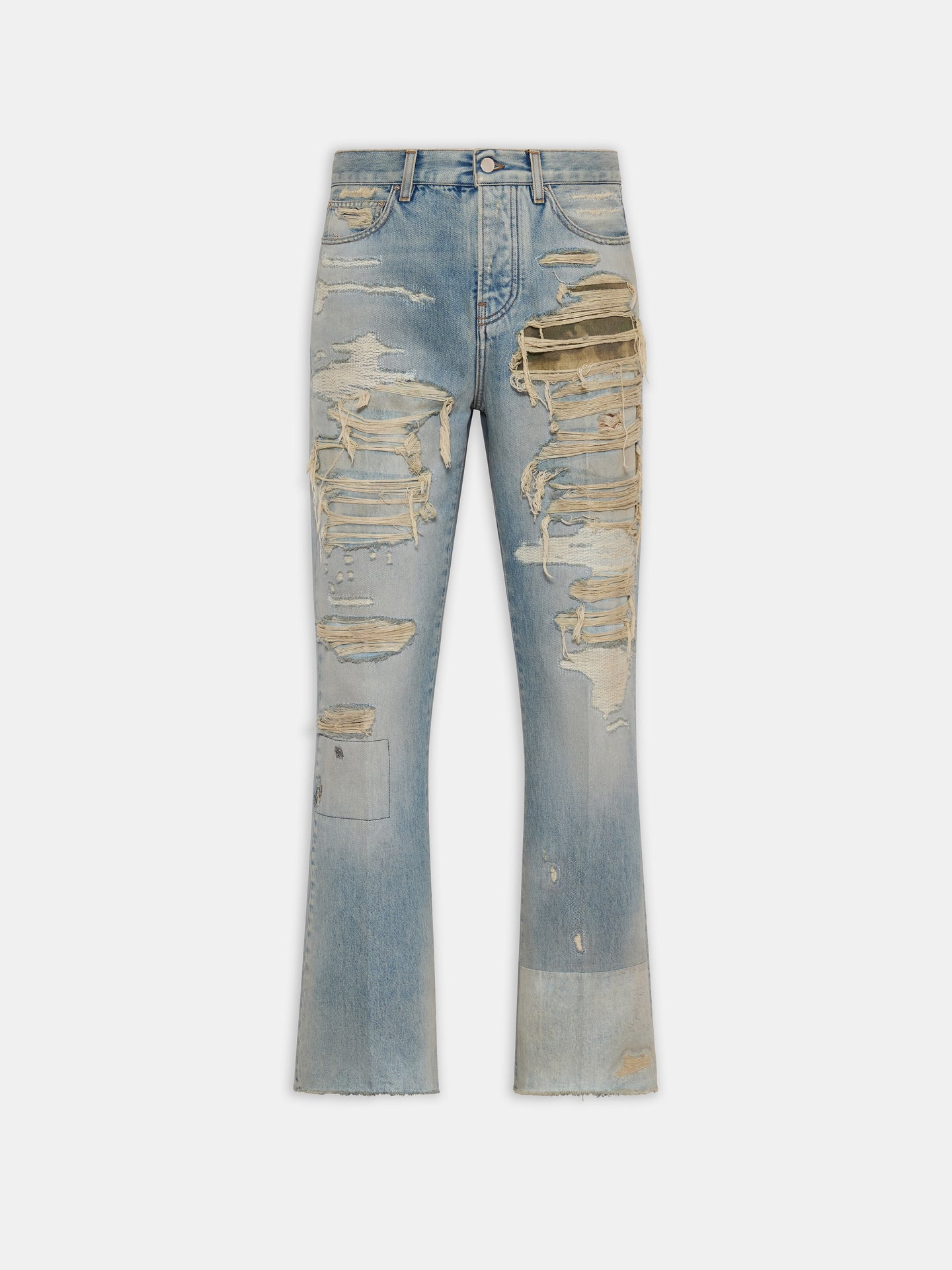 CAMO REPAIR BOOT CUT JEAN - Mist Indigo
