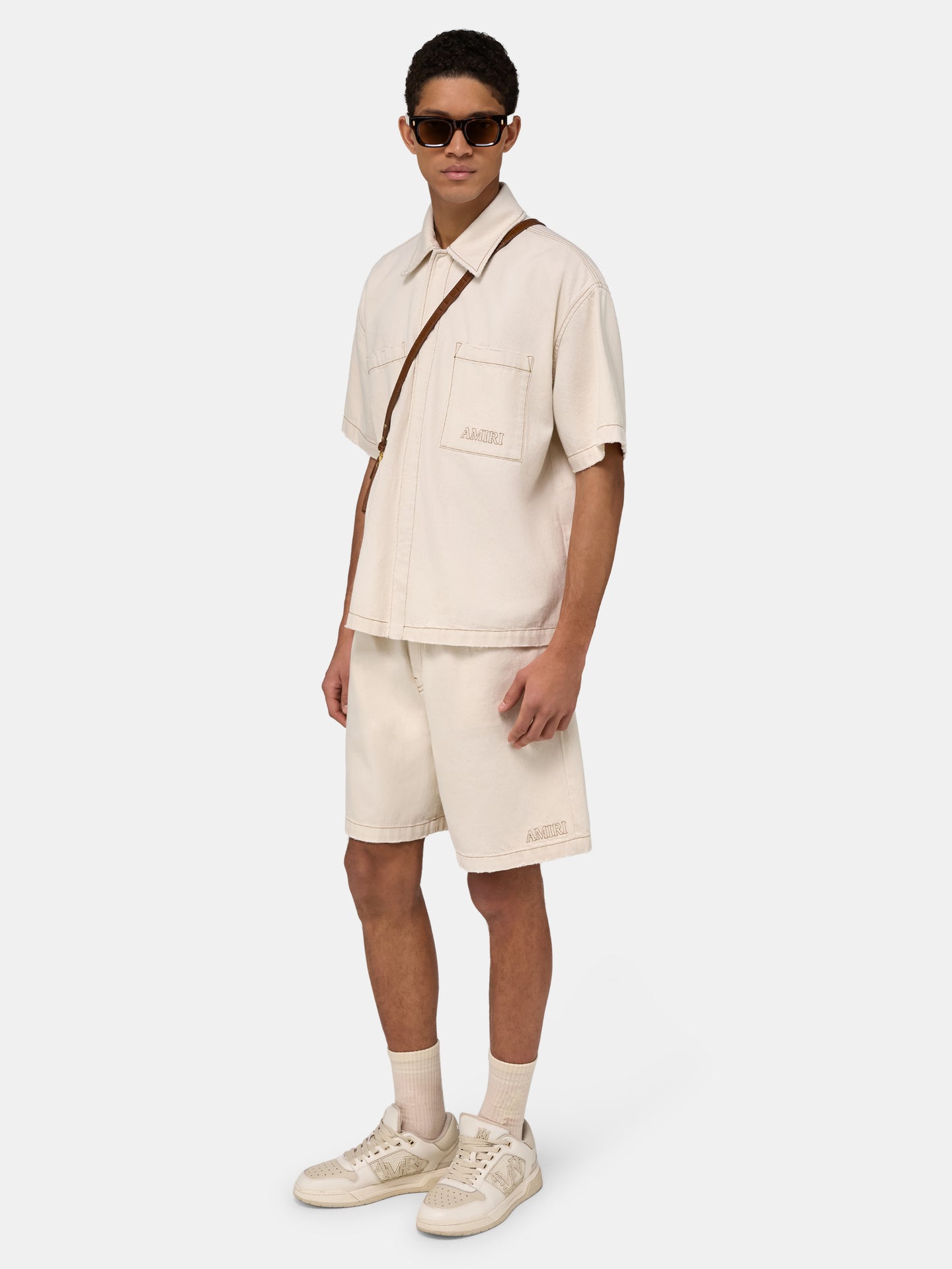 DRAWSTRING DENIM SHORT - Ecru