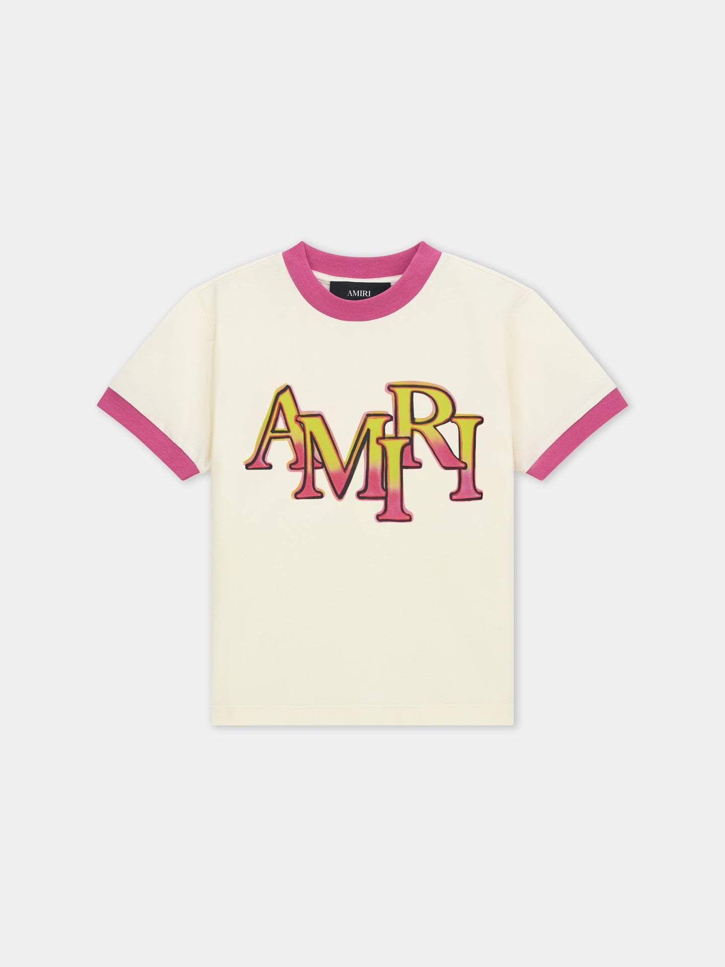 KIDS - KIDS' AMIRI STAGGERED RINGER TEE - Ivory