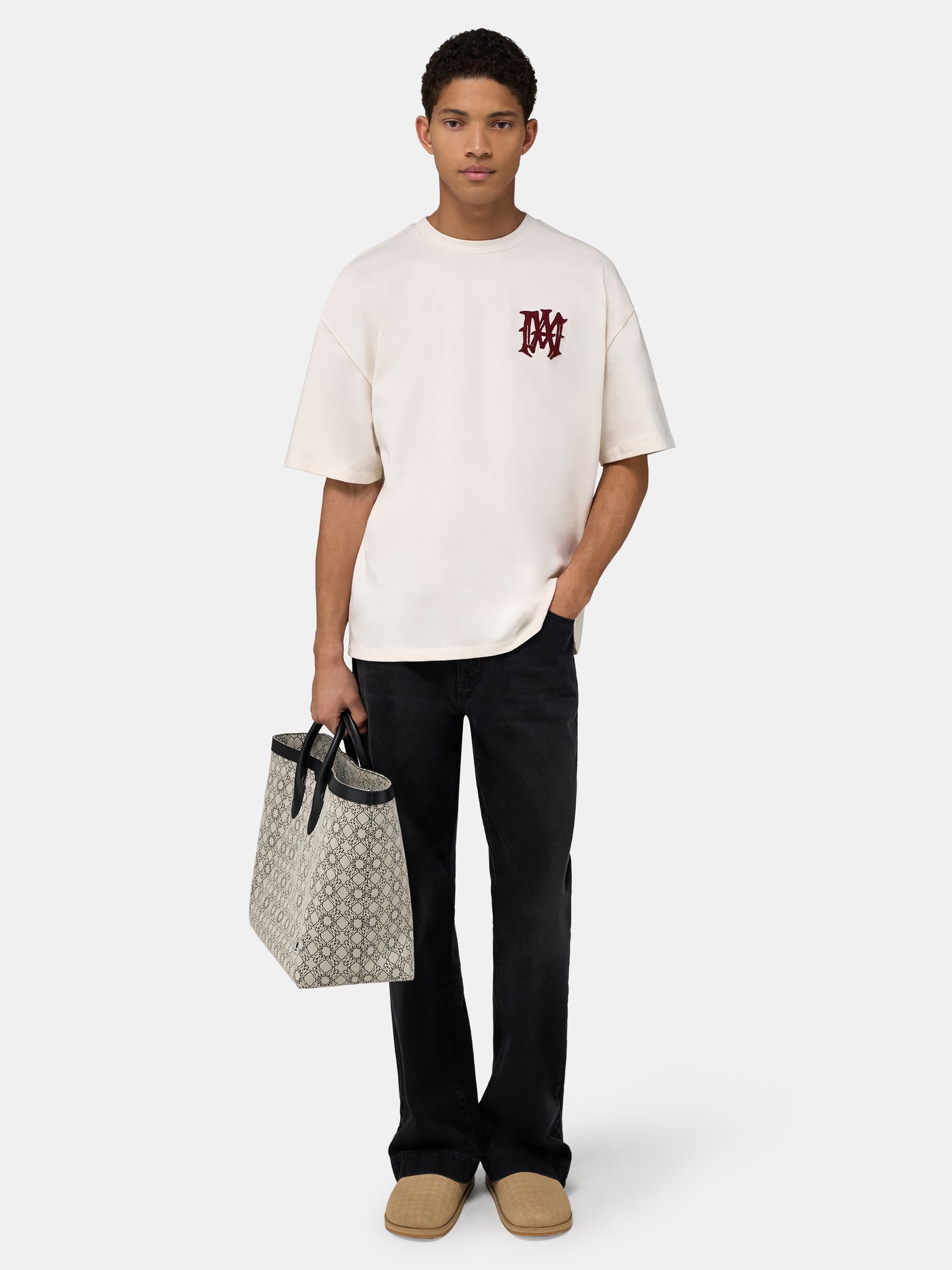 AMIRI HOLLYWOOD OVERSIZED TEE - Ivory