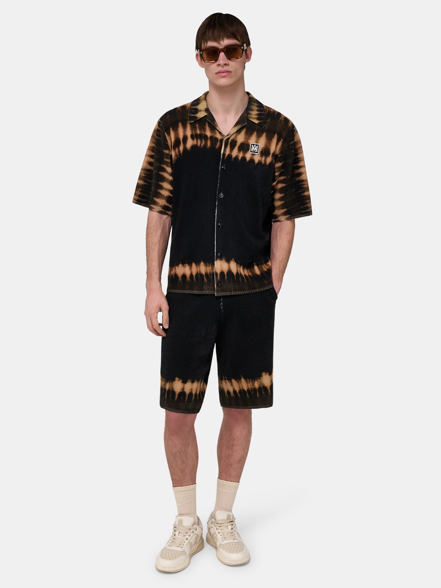 MA PATCH TIE DYE KNIT SHIRT - Black