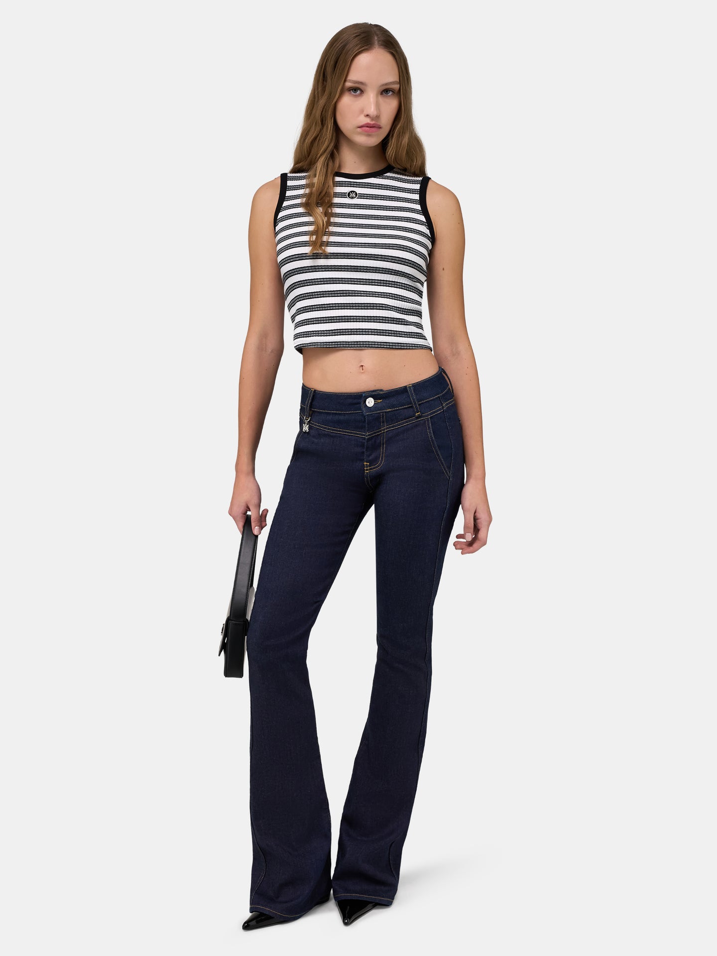 WOMEN - WOMEN'S MA STRIPED SLEEVLESS TOP - White