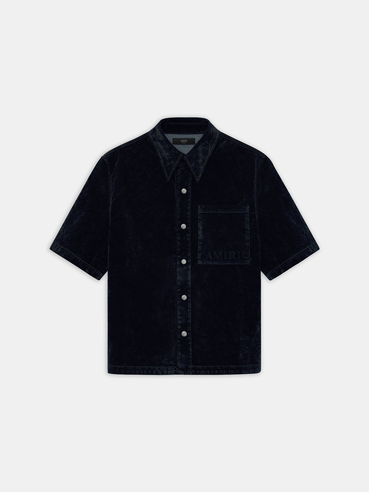 VELVET CAMP SHIRT - BLACK
