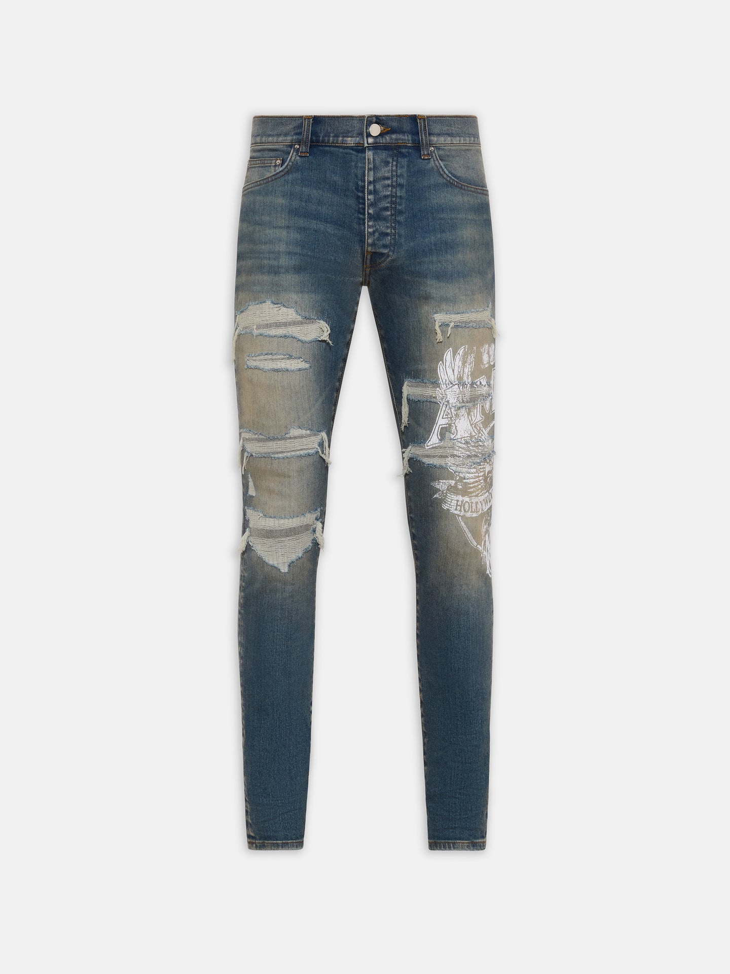 AMIRI EAGLE REPAIR SKINNY JEAN - Driftwood Blue