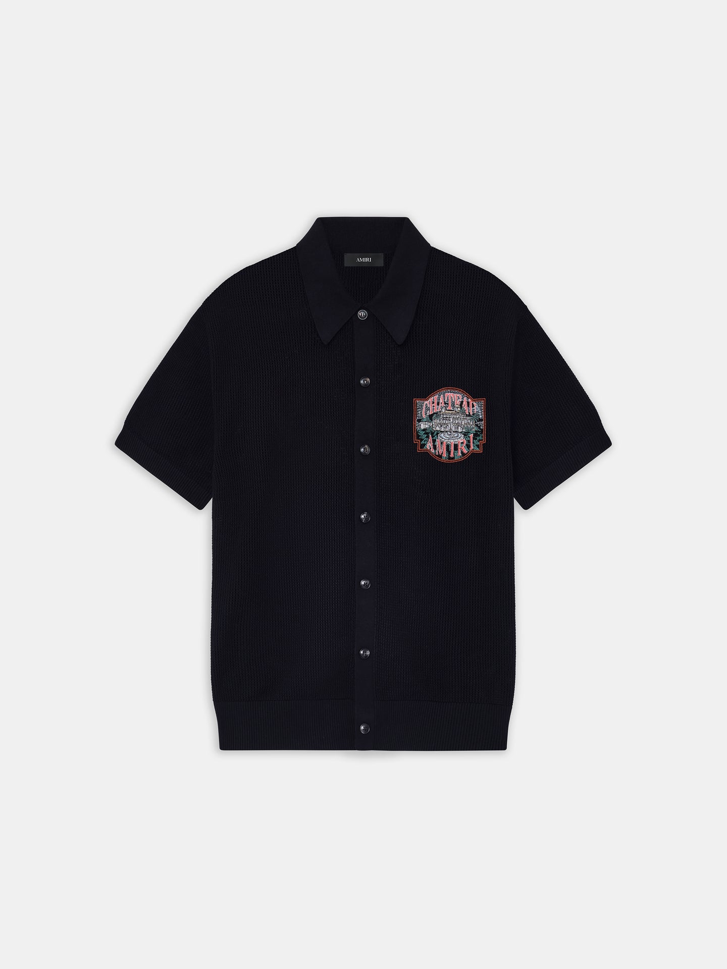CHATEAU AMIRI CROCHET OVERSIZED SHIRT - Black