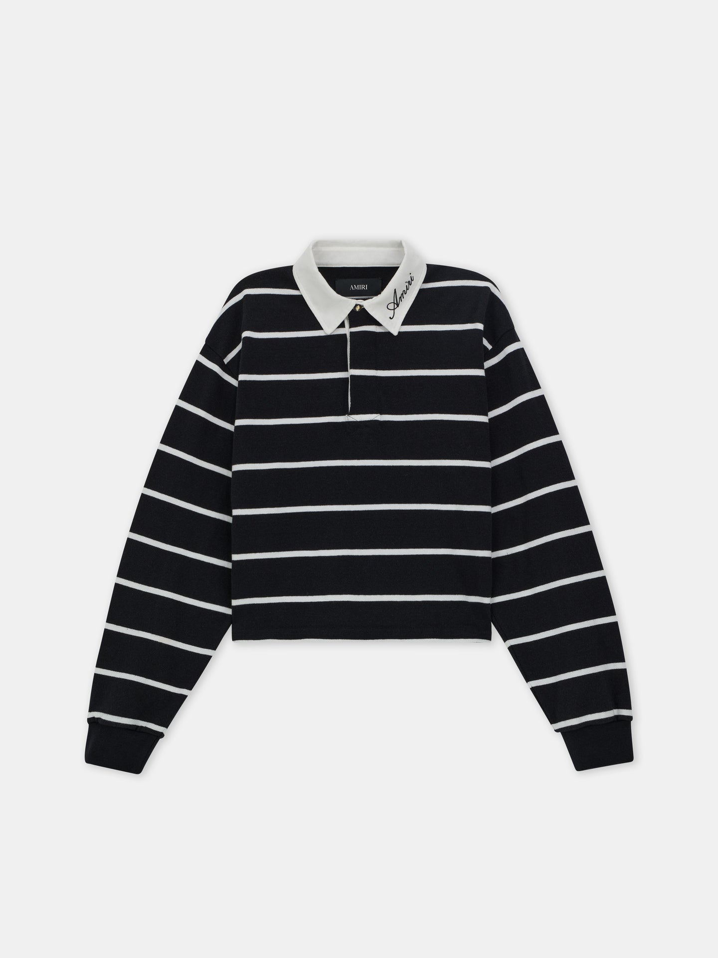 WOMEN - WOMEN'S STRIPED LONG SLEEVE POLO - Black