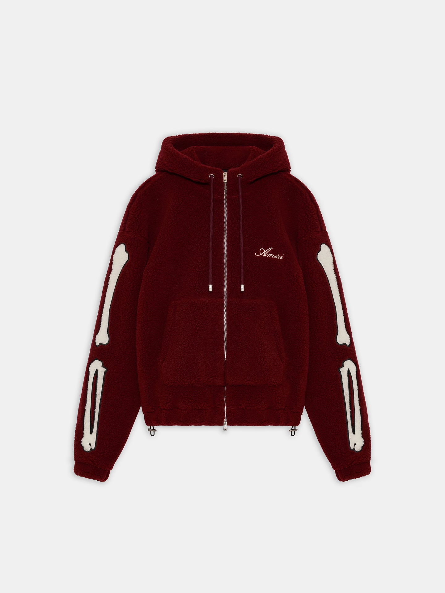 BONES FLEECE ZIP HOODIE - Aged Port