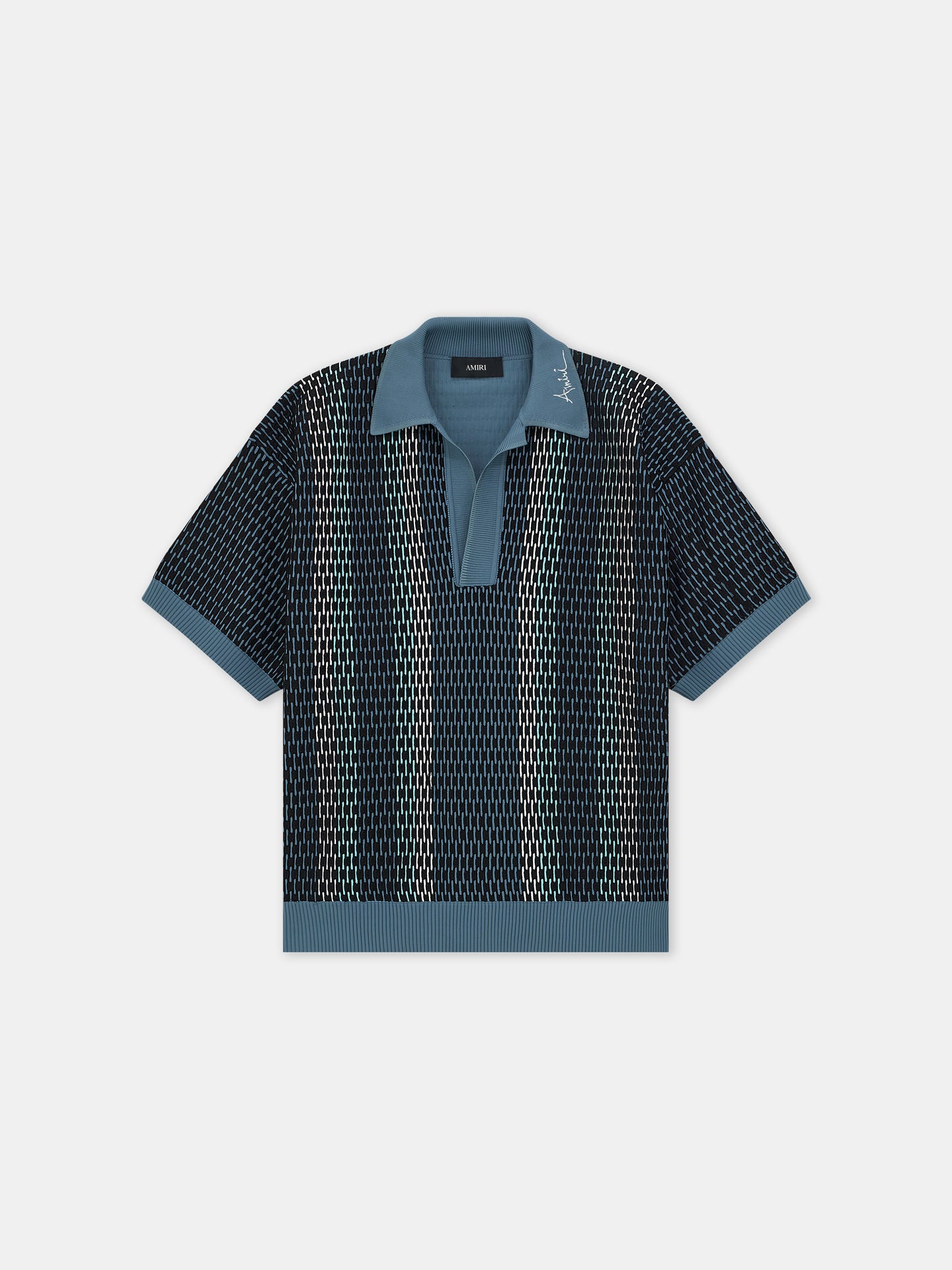 STRIPED POLO - Blue