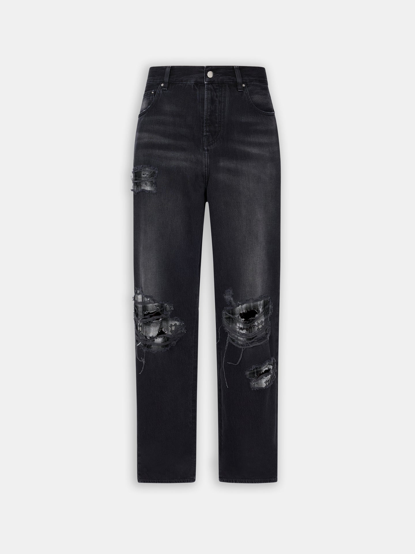 FLANNEL REPAIR BAGGY JEAN - STEEL BLACK