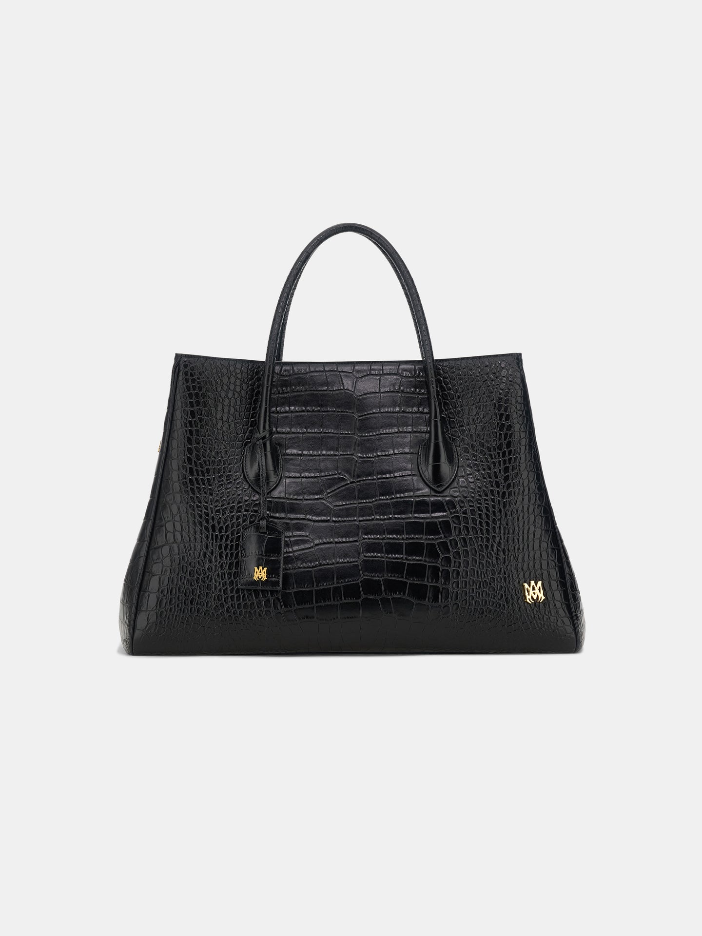 EMBOSSED CROC HONEY 50 TOTE - Black
