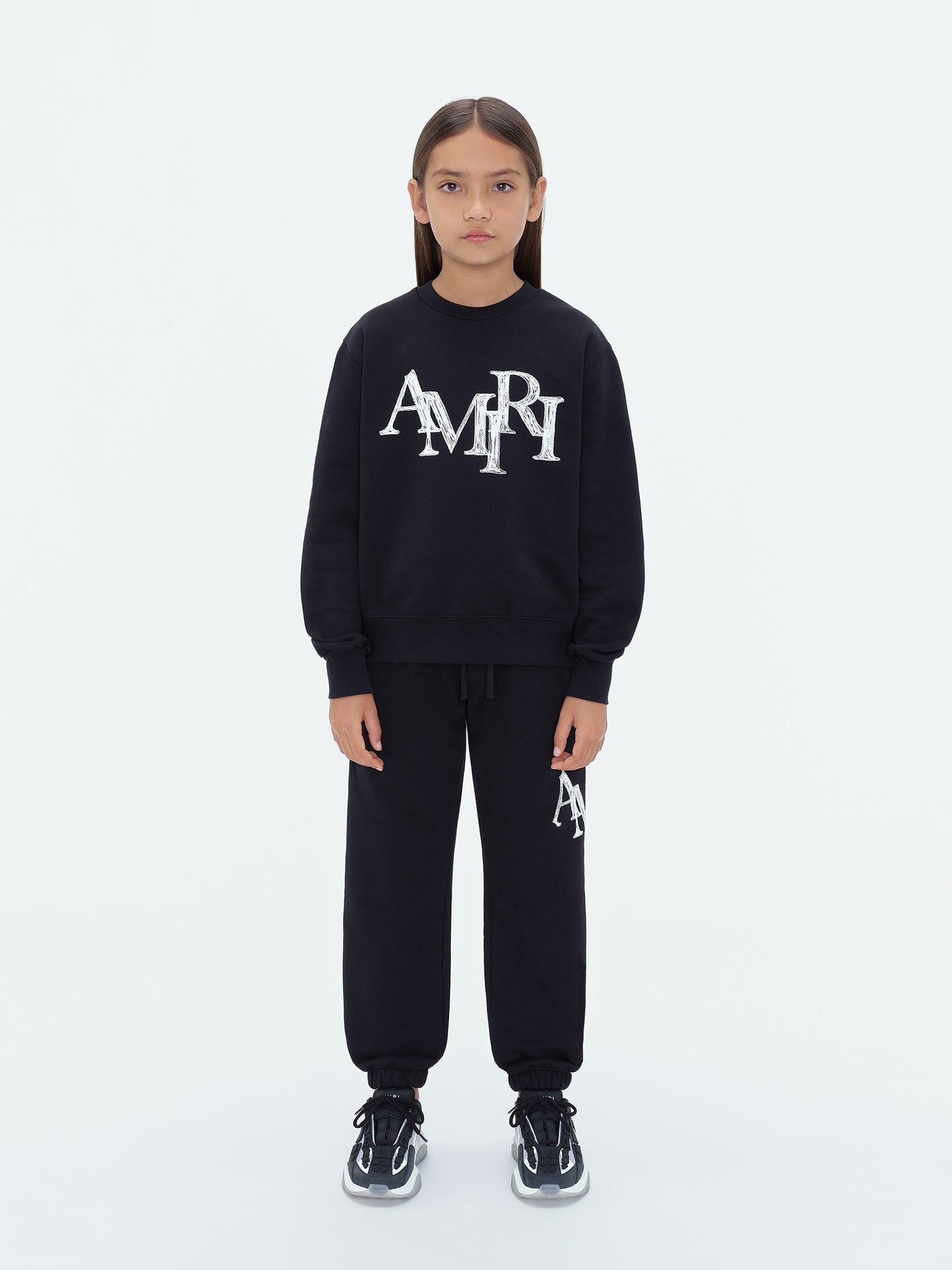 KIDS - AMIRI STAGGERED SCRIBBLE SWEATPANT - Black