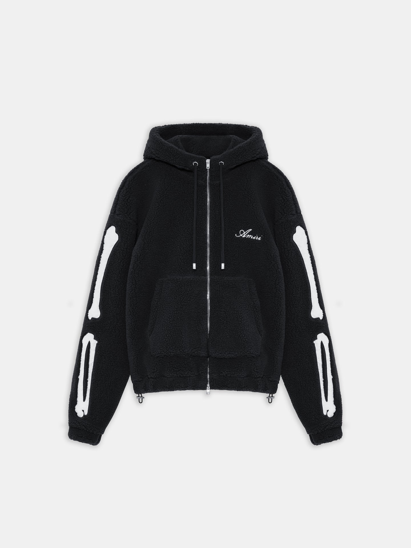 BONES FLEECE ZIP HOODIE - Black
