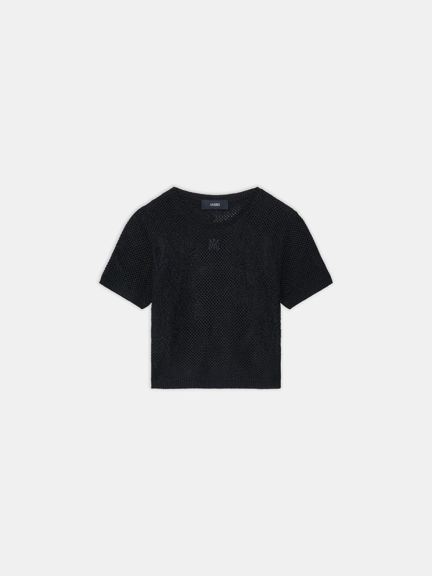 WOMEN - WOMEN'S FLORAL CROCHET TEE - Black