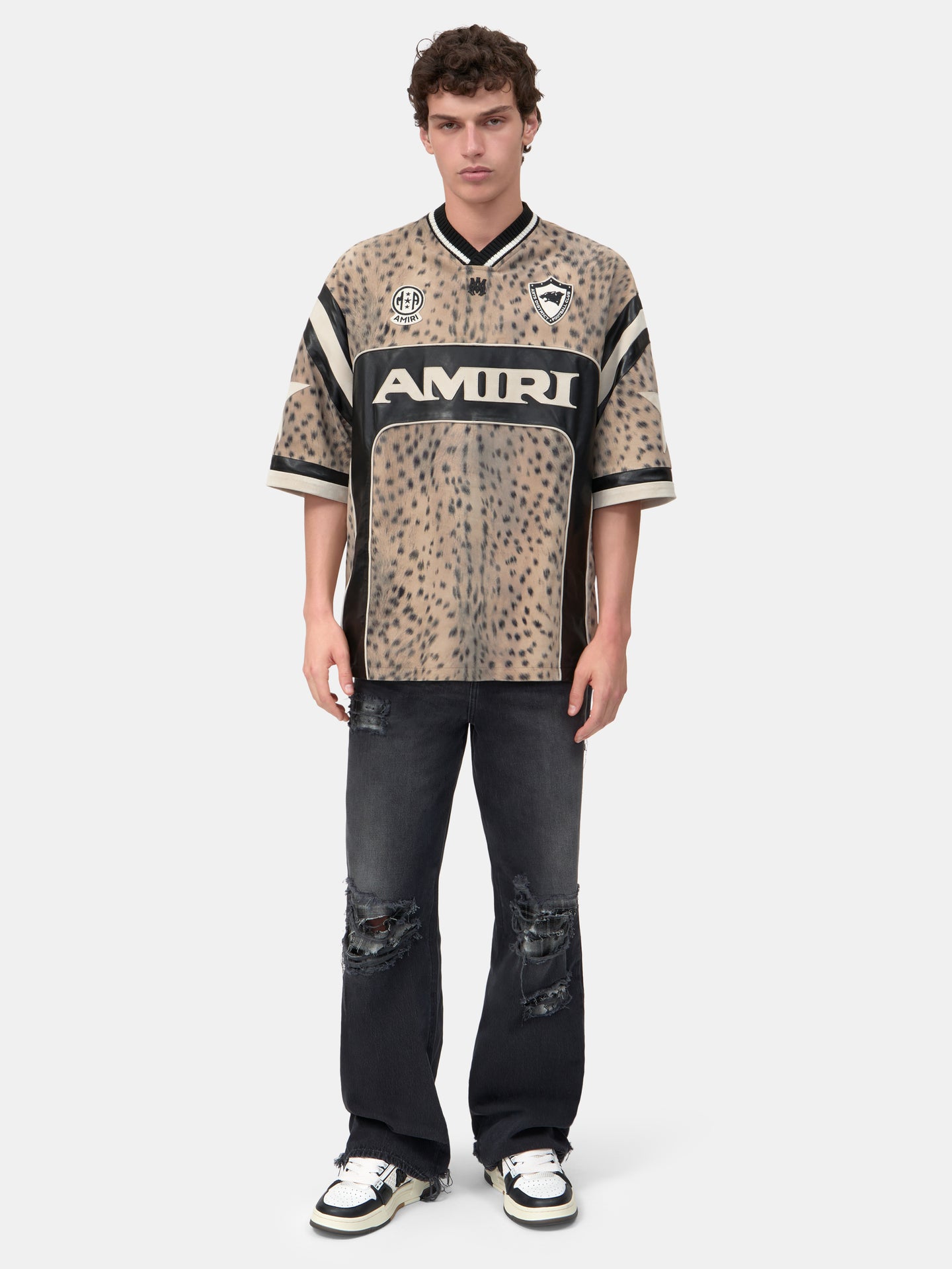 AMIRI SPORT LEATHER JERSEY - Dark Brown