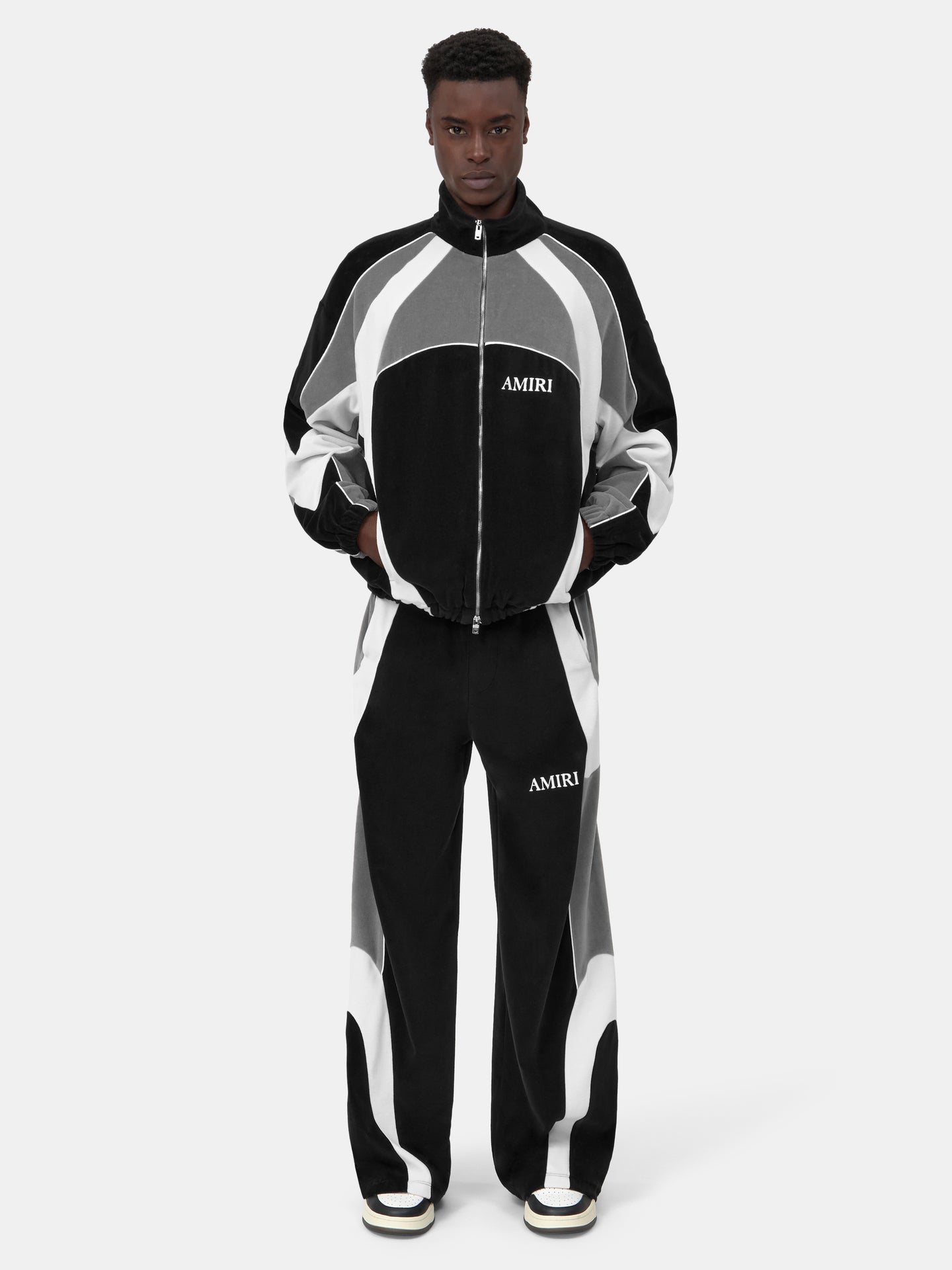 OVERSIZED PANEL TRACK PANT - Black