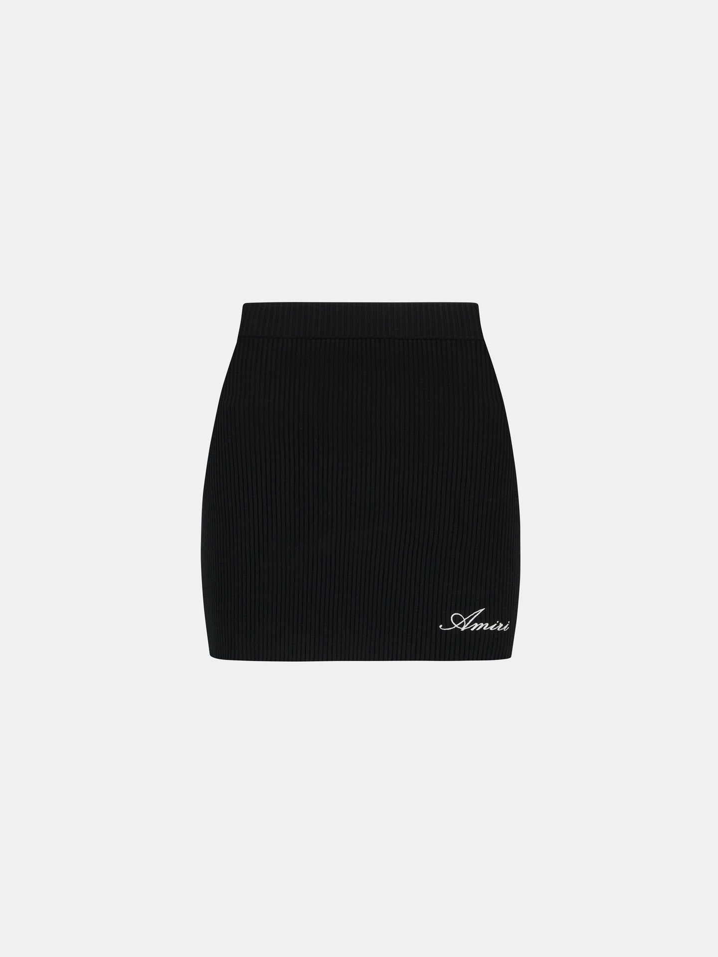 WOMEN - WOMEN'S SCRIPT RIB KNIT MINI SKIRT - Black