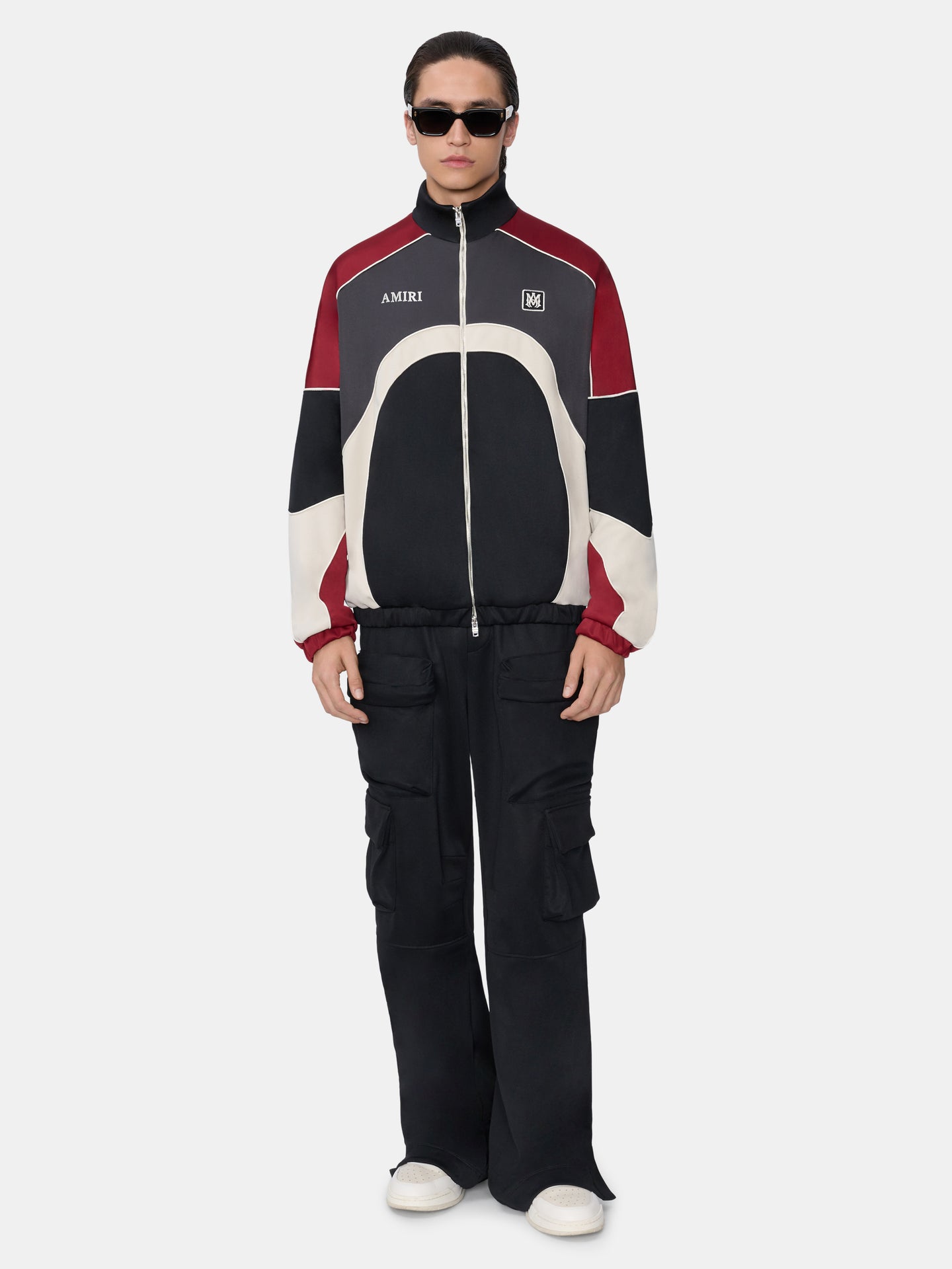 OVERSIZED PANEL TRACK JACKET - Black