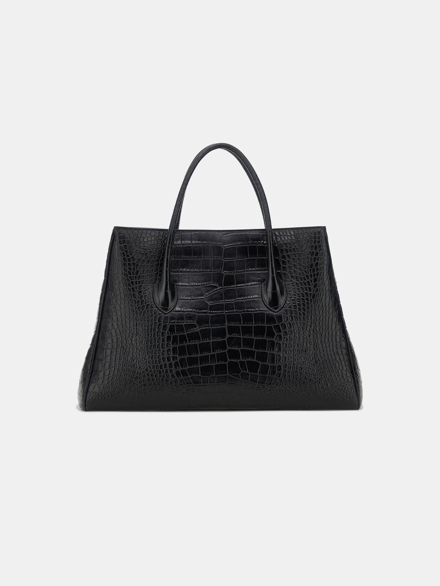 EMBOSSED CROC HONEY 50 TOTE - Black